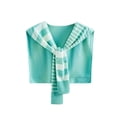 thumbnail image 2 of Women's Casual Shawl Wraps Striped Knitted Shawls Scarf Cape Sky Blue One Size, 2 of 3