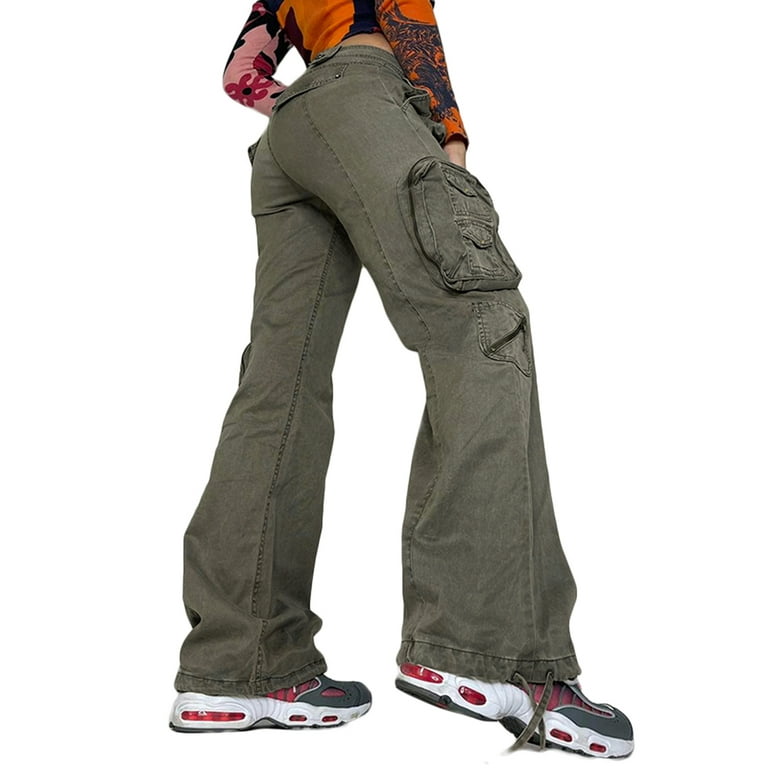 Low-waist cotton cargo pants with strap - Pants - Women