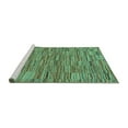 thumbnail image 2 of Ahgly Company Machine Washable Indoor Rectangle Abstract Turquoise Blue Modern Area Rugs, 2' x 4', 2 of 4