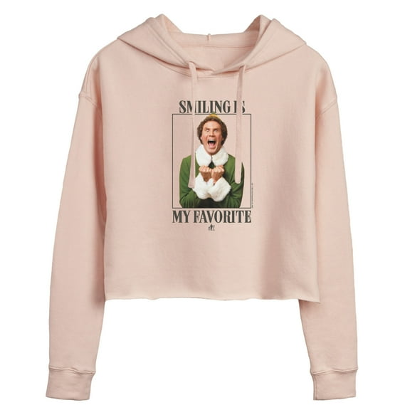 ELF - Christmas Smile - Juniors Cropped Pullover Hoodie