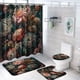 thumbnail image 2 of Juego de 4 cortinas de ducha para baño, juego de cortinas de ducha de poliéster con alfombras de baño, juego de baño con estampado de flores de colores con cortina de ducha y juego de alfombras, 2 of 8