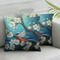 thumbnail image 2 of COMIO  Blue Night Cherry Blossoms Throw Pillow Covers Cases, Pack of 2 Soft Decorative Home Cushion Covers for Car Sofa Couch Bed Living Room, 2 of 6