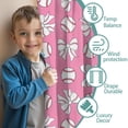 thumbnail image 3 of Blackout Kids Curtains,Pink Bows and Baseballs Pattern Childrens Insulated Curtains Set Of 2,Bedroom Essentials,Toddler Room Decor 42"x54", 3 of 5