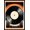 Black Orange Cream, Pattern 5, variant on Design&I 8'x10' Washable Area Rug Sleek Flatweave Pet Friendly Music Vinyl Cd Record Vintage Note Mosaic Retro Disc Center Soundwave for King Size Bedroom, Under Bed