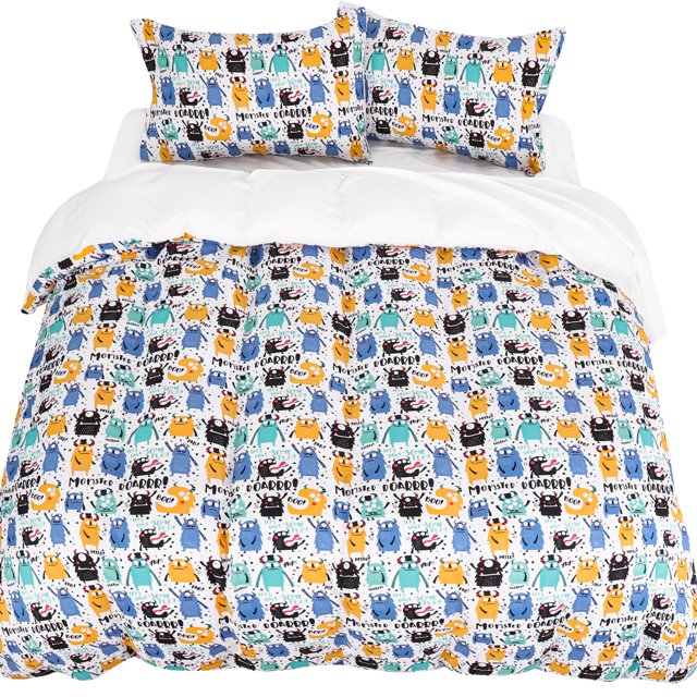 Unique Bargains Brushed Microfiber 5 Piece Kids Duvet Cover Bed Set Cartoon Pattern