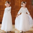 thumbnail image 6 of HAYIMI Child Elegant Kids Long Sleeve Sequin Dress For With Overlay Girls Stylish Special Occasion Back To School Swing Flowy Sundress, 6 of 6