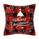 thumbnail image 3 of Fundas de Almohada Navideñas,Adornos Navideños de ,Fundas de Almohada Clásicas de Lino a Cuadros Negros y Rojos para Sofá,Silla,Cama,Hogar(C)(4 piezas), 3 of 5