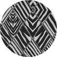 thumbnail image 1 of Ahgly Company Machine Washable Indoor Round Transitional Charcoal Black Area Rugs, 6' Round, 1 of 7