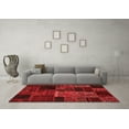 thumbnail image 3 of Ahgly Company Indoor Square Oriental Red Modern Area Rugs, 4' Square, 3 of 4