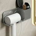 thumbnail image 6 of No Drill Hair Dryer Holder, Adhesive Wall Mount Hairdryer Shelf with 4 Hooks & Storage Grids for Bathroom Organization, Space Saving Vanity Accessories, 6 of 6