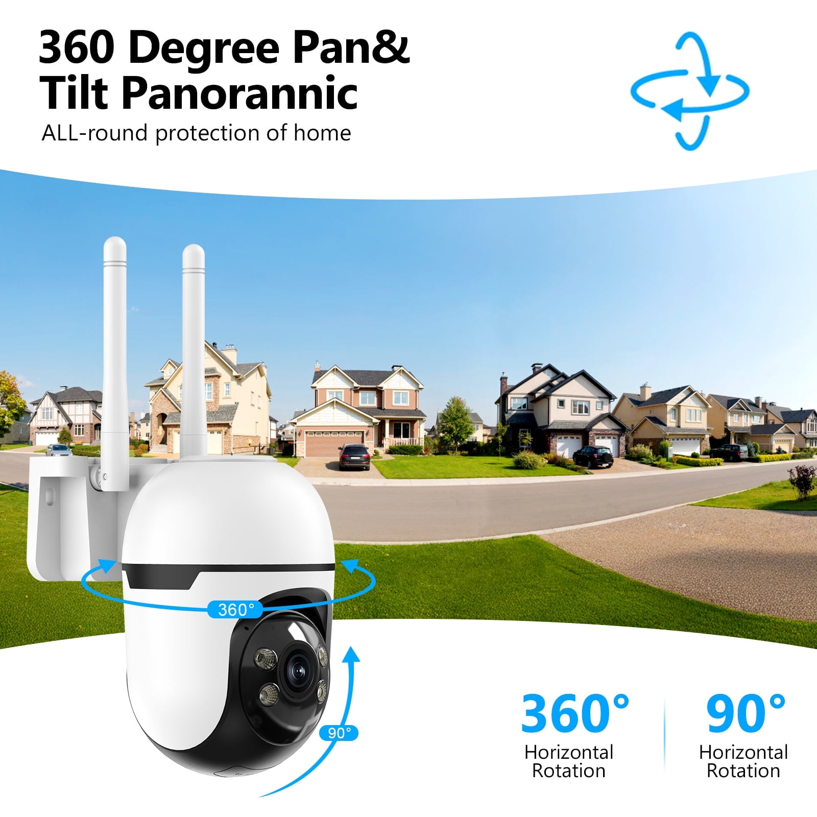 2PCS Security Camera Outdoor Wired, 2K Security Cameras for Home/Dome, 2.4G & 5GHz WiFi Surveillance Camera, Waterproof, Color Night Vision, Smart Alert
