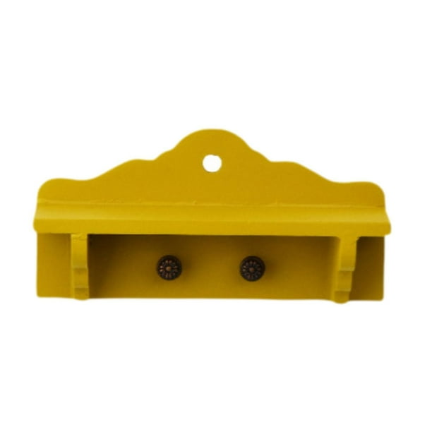 Mini perchero de madera para ropa, modelo de simulación de muebles, juguetes para jugar a la imaginación amarillo