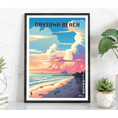 Daytona Beach, Florida, Travel Print, Modern Wall Art Home Decor #1165, 8x12 UNFRAMED