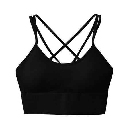 

asdoklhq Sports Bras for Women Seamless Sports Bra Wirefree Yoga Bra With Removable Pads