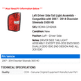 thumbnail image 2 of Left Driver Side Tail Light Assembly - Compatible with 2007 - 2014 Chevy Silverado 3500 HD 2008 2009 2010 2011 2012 2013, 2 of 2