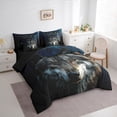 thumbnail image 3 of Homewish 3D Tribal Wolf Bedding Comforter Set 7 Pieces for Teens, Jungle Wildlife Animal Full Bedding Set, Rustic Farmhouse Reversible Fitted Sheet Flat Sheet, Ultra Soft Bedroom Decor, 3 of 7