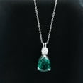 thumbnail image 3 of Rosec Jewels Lab Created Emerald Teardrop Necklace for Women - 8X10 mm Pear Shape Emerald Pendant With Chain, 14K White Gold, 3 of 8