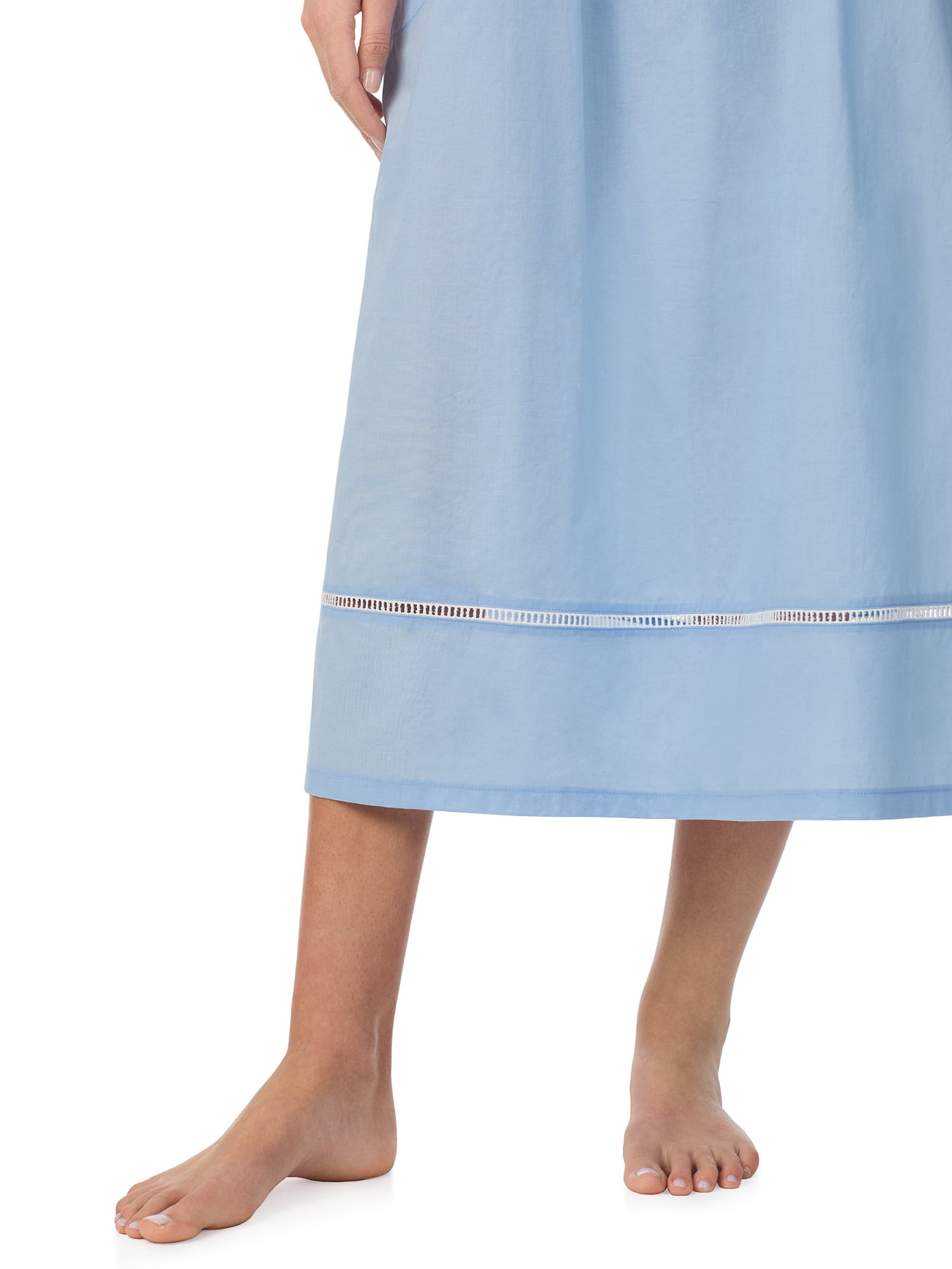 Aria Women's Lightweight Cotton Woven 50" Ballet Nightgown, Sizes XS-5X