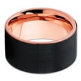 thumbnail image 2 of 12mm Rose Gold Tungsten Ringm,Man's Wedding Ring,Tungsten Ring Ring,Black Wedding Ring, 2 of 4