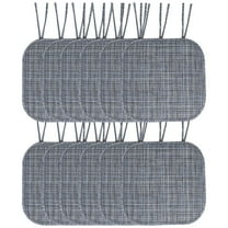 Aria Memory Foam Non-Slip Chair Cushion Pad with Ties 12 Pack - Blue Black
