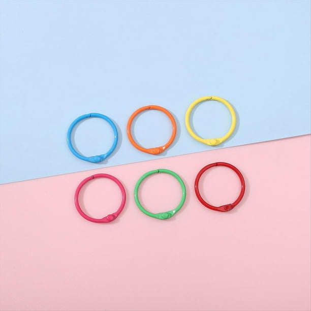 Anillos Coloridos para Carpetas de Hojas Sueltas, Anillos de Metal para Libros, Anillos de Papel para Fichas, Cuaderno, , para Uso en Oficina