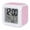 Pink, Blush, Rose, White, variant on Purple Plaid Digital Alarm Clock for Bedrooms, Smart LED Alarm Clock with 7 Color Changing Night Light, White Stripes Modern Grids Geometric Silent Wake Up Clocks for Sleep Study Cooking 3.2"x3.2"
