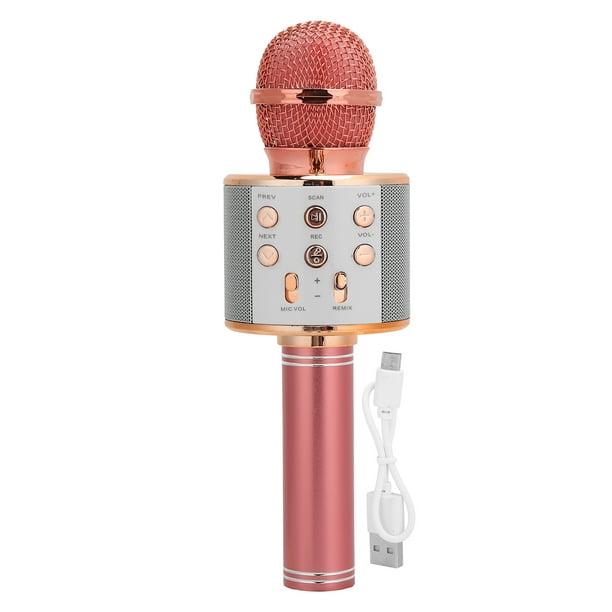 Haut-parleur Micro Karaoké, Microphone Sans Fil Léger Pour La Maison Pour  KTV Rose Gold 