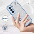 thumbnail image 2 of for Samsung Galaxy S21 Plus Case Clear Glitter Sparkle Luxury Shiny Phone Case Samsung S21 Plus Case Silicone TPU Soft Flower Transparent Shockproof Cover Pruple Thin (Silver-Blue), 2 of 14