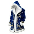 thumbnail image 4 of Mens Christmas Suit Christmas Men's Long Cardigan Hoodies Women White Trim Warm Santa Claus Xmas Hooded Coat with Pocket Blue XXXXL, 4 of 4