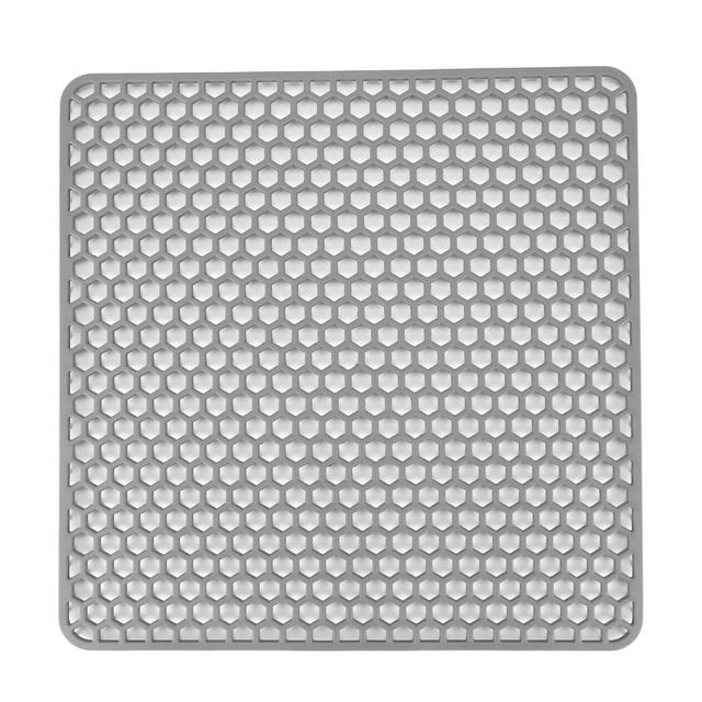 Alfombrillas protectoras de silicona para fregadero, alfombrilla para secar platos, protector de encimera, para utensilios de cocina y platos (gris)