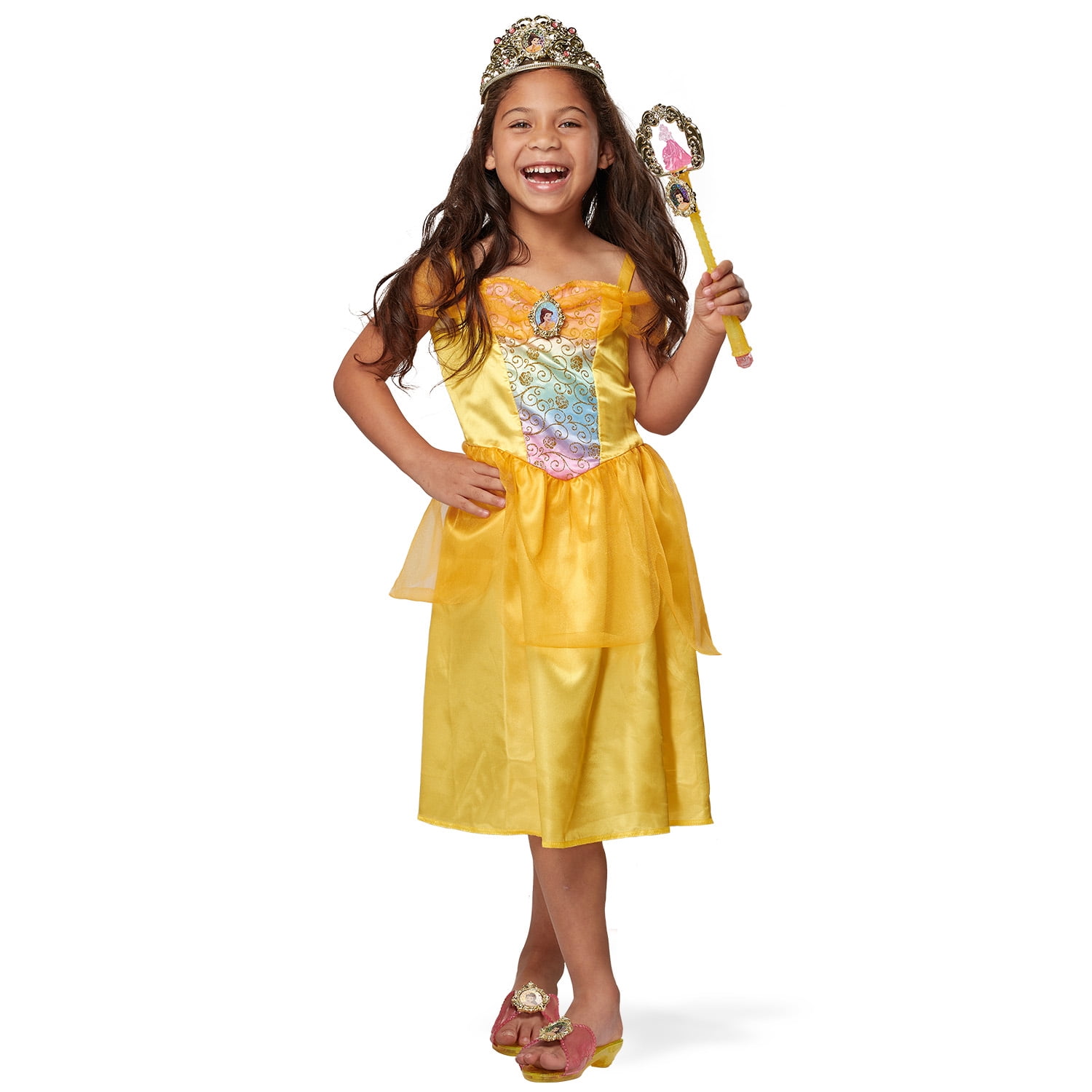 Disney Princess Belle Tiara to Toe Dress Up Set, Includes 5 Pieces, Girls (4-6X)