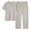 🔥 Khaki, variant on Dianli Men's Casual Solid Color Round Neck Notch Short Sleeve Pullover Shirt and Loose Waist Long Pants Set, Cotton Comfortable Two Piece Loungewear, Lightweight Relaxed Fit for All Seasons Pink M