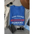 thumbnail image 3 of Roaring Game God Found Strong Humans Quote Women Royal Blue T-Shirt, Female Large, 3 of 4