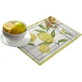 thumbnail image 2 of Placemats Set of 4 Washable,Yellow Lemon Pattern Green Leaf Placemat for Dining Table Decorations, Heat-Proof Table Mats for Kitchen Dinner Banquet Rustic Wood, 2 of 6