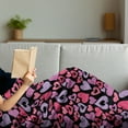 thumbnail image 3 of Love Soft Flannel Fleece Throw Blanket, Silhouette Hearts Pinkish Romantic Shapes Valentines Day Celebration Happy Cheerful, Cozy Plush for Indoor and Outdoor Use, 50" x 70", Multicolor, by Ambesonne, 3 of 5