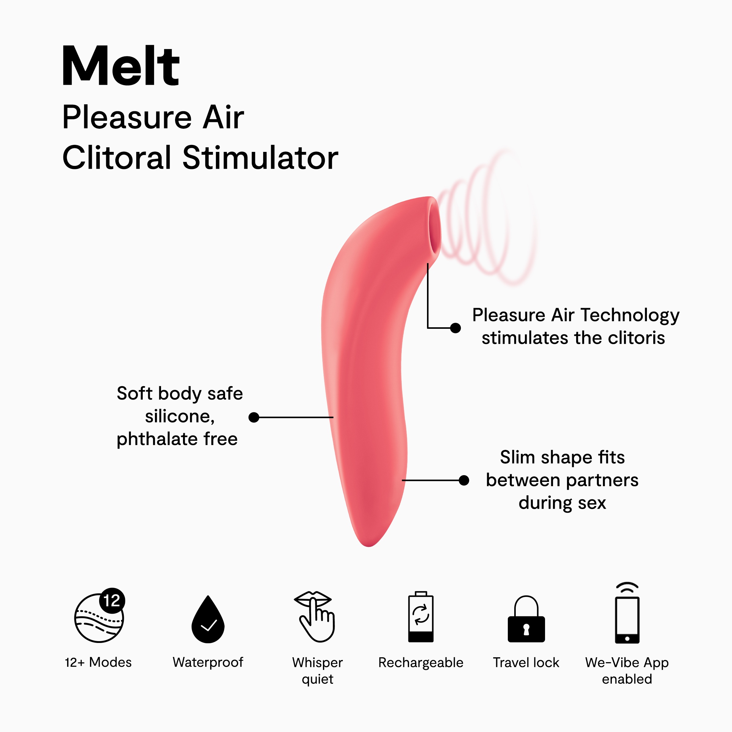 We-Vibe Melt Pleasure Air Stimulator with App, Pink - image 2 of 10