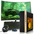 thumbnail image 1 of Restored HP Half Light Gaming PC Desktop Computer – AMD Pro A10-9700,GT 1030 Graphics,16GB RAM,256GB SSD,32 Inch Curved Monitor,RGB Keyboard with AI Copilot,Mouse,WiFi,RGB Headphone,Windows 11 (Refurbished), 1 of 9