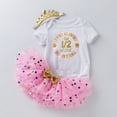 thumbnail image 4 of MEZZALL Kids Girls Birthday Party Outfit O-Neck Short Sleeve Romper Dress With Hair Cute Toddler Celebration Lovely Children Fashion Clothes Sets, 4 of 4