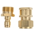 thumbnail image 2 of Miangastore 1 Pair Pressure Washer Adapter Set Brass External Male and Female Quick Connector Kit Pressure Washer External Female and Male Thread Fitting, 2 of 8