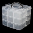 thumbnail image 3 of Manejar 3 capas 18 compartimento ajustables Estuche de almacenamiento Craft Holder DIY Soledad caja de almacenaje, 3 of 10