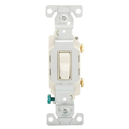 Cooper Wiring 7211261 20A Toggle Switch Wall Plate, Light Almond