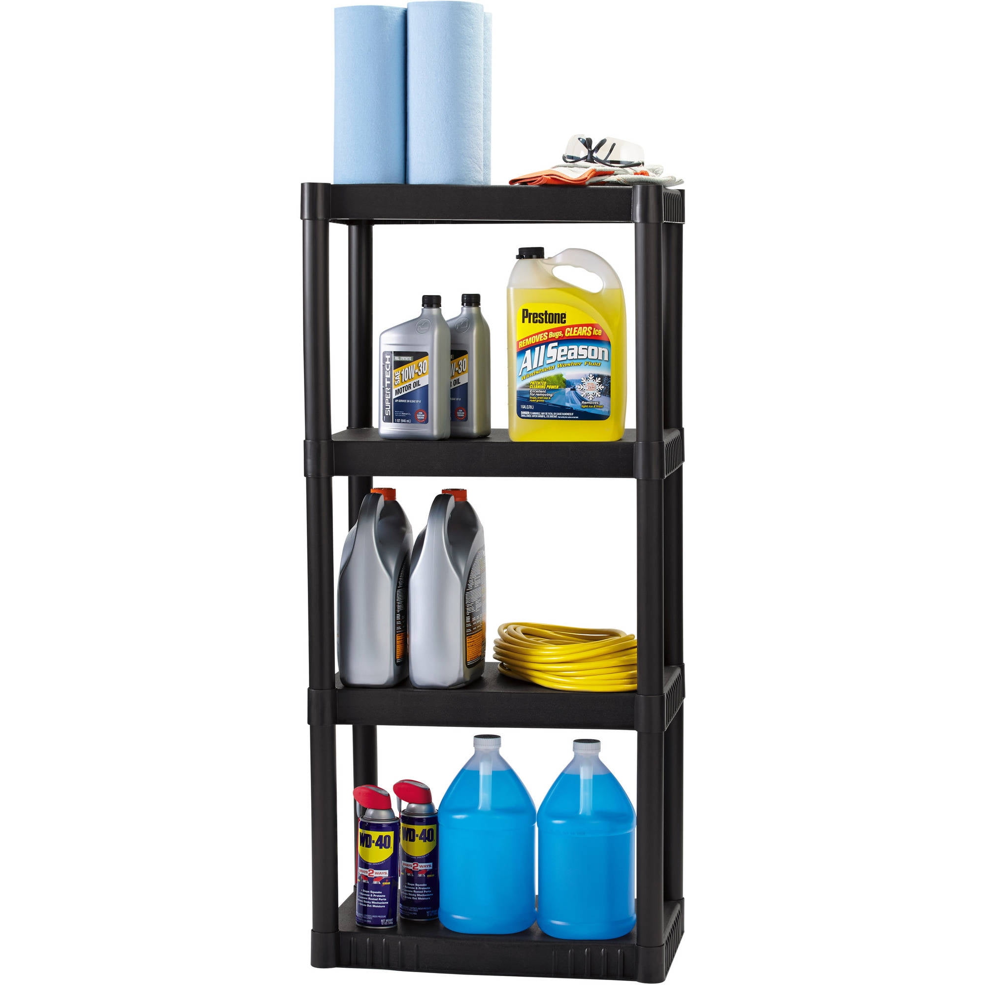 WorkChoice 4Shelf Heavy Duty Plastic Storage Unit, Black