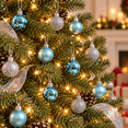 thumbnail image 6 of 24 Pack Christmas Ball Ornaments, Christmas Tree Decorations with Glossy and Glittered Finishes, Hanging Baubles 1.2in, 6 of 8