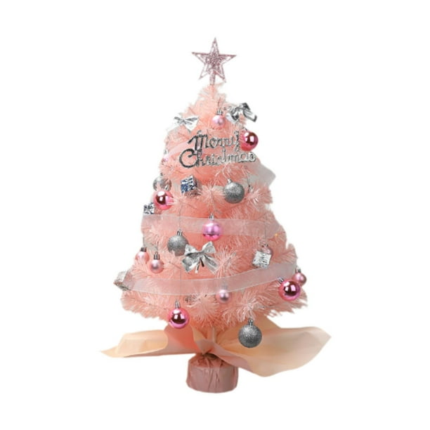 Árbol de Navidad de escritorio Árbol de Navidad en miniatura Árbol de Navidad artificial 60cm rosa