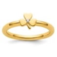 thumbnail image 3 of Auriga Fine Jewelry 925 Sterling Silver Yellow-plated Diamond Clover Ring for Women Size- 9, 3 of 6