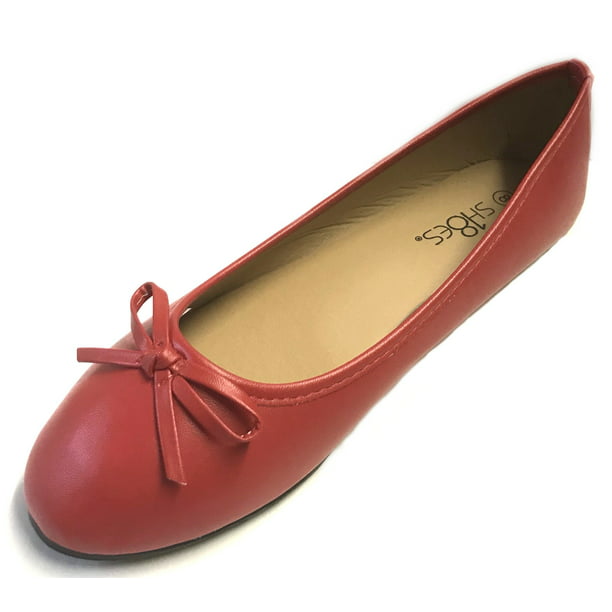 Shoes8teen - New Womens Ballerina Ballet Flats Shoes 15 Colors 8500 Red ...