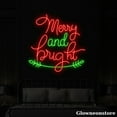 thumbnail image 2 of Glowneon Merry And Bright Neon Sign, Merry And Bright LED Sign, Merry Christmas Sign, 2 of 5