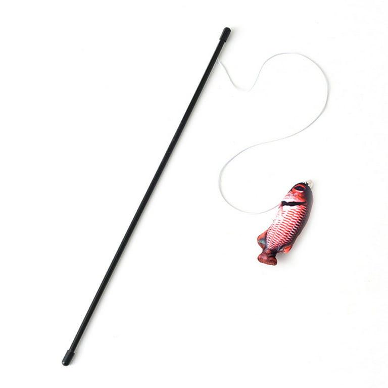 Reheyre Cat Stick Toy Resistant to Bite Stress Relief Long Fishing Rod Cat  Teaser Toy Pet Supplies 