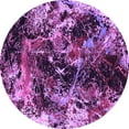 thumbnail image 1 of Ahgly Company Indoor Round Oriental Purple Industrial Area Rugs, 3' Round, 1 of 4