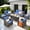 Navy blue, variant on Ovios 7 Pieces Patio Furniture Set All-Weather Outdoor Sectional Patio Sofa Wicker Rattan Conversation Set with 54" Gas Propane Fire Pit Table for Backyard